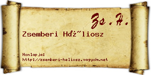 Zsemberi Héliosz névjegykártya
